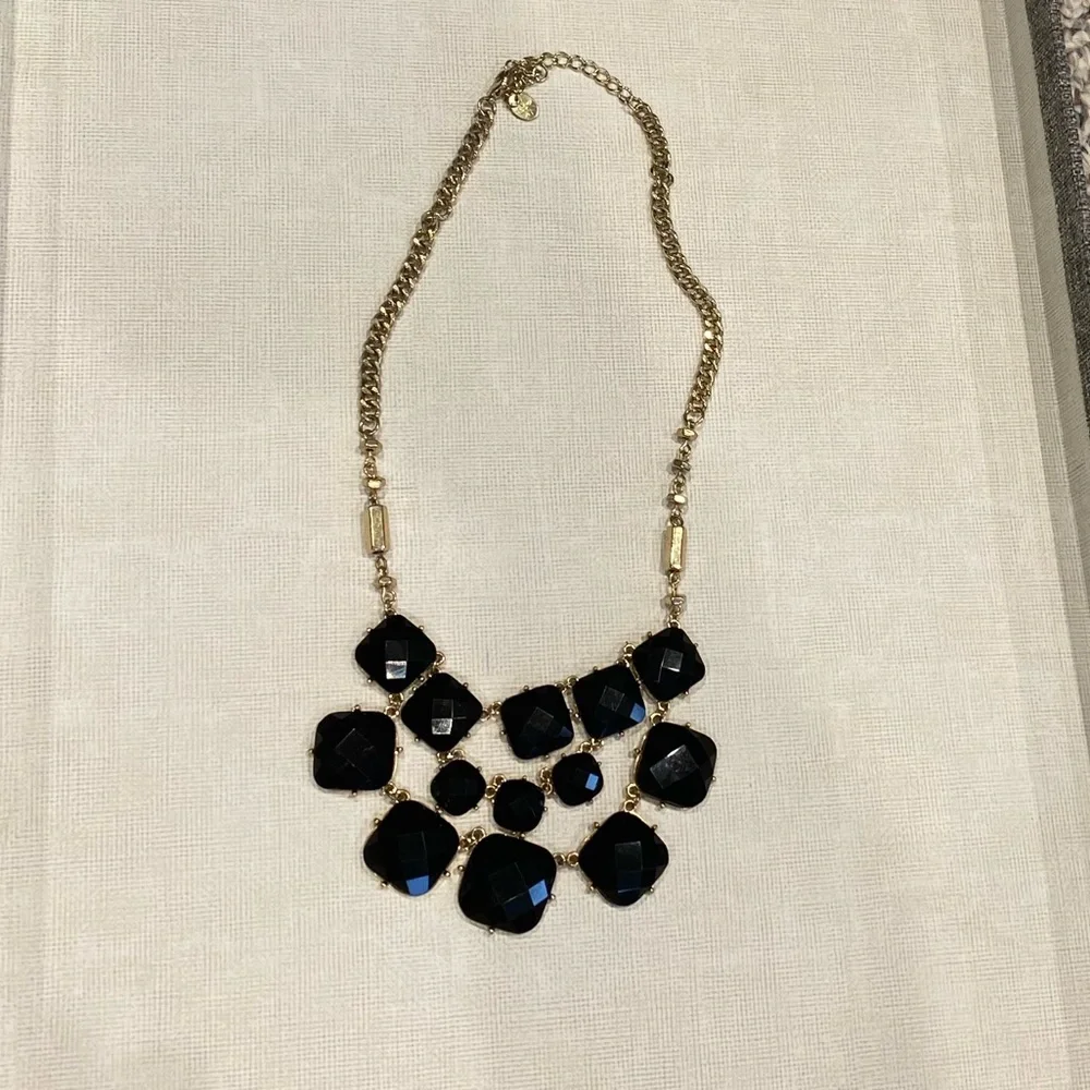 NWOT black and gold statement necklace